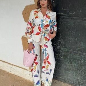 Zara Cotton Spring Print PJ Set